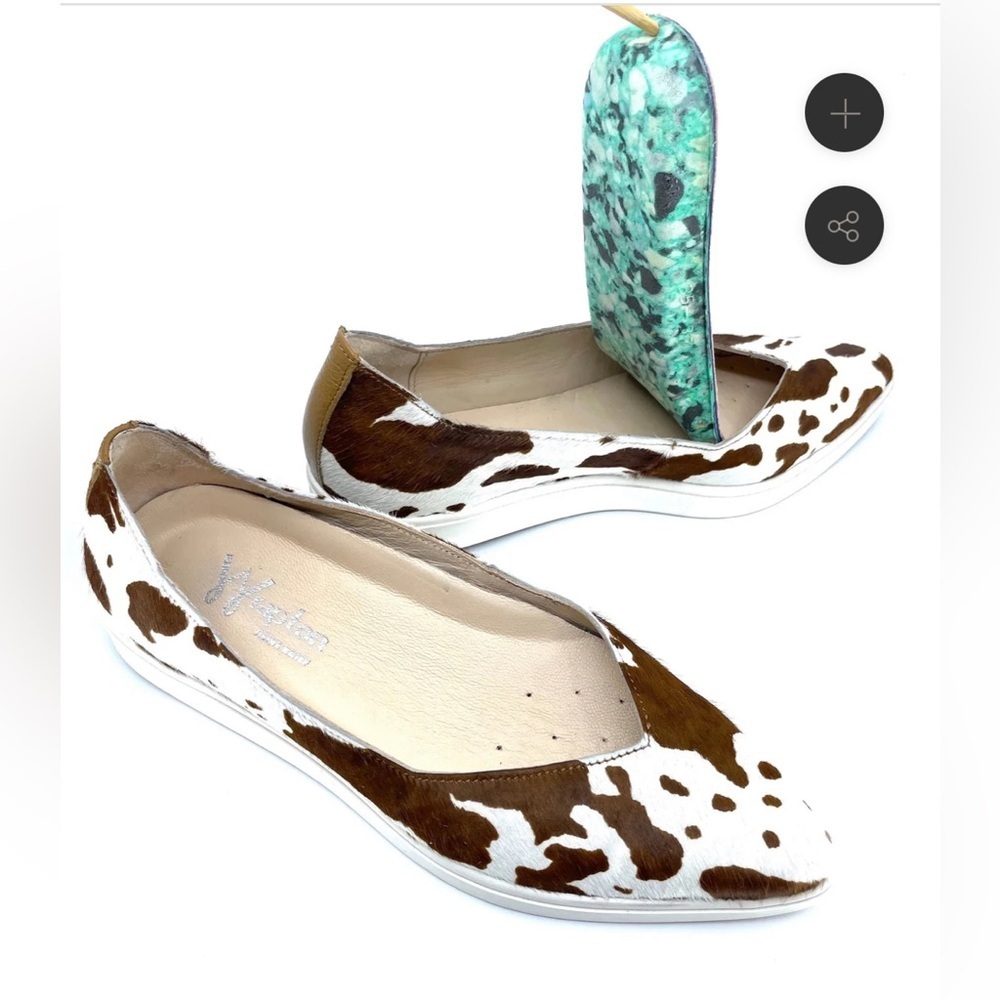 Wrapton On‎ Point Palomino Leather Shoes Brown Women's sz 37.5 NWOB Animal Print